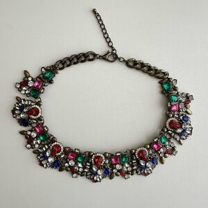 J.Crew Vintage Multicolor Gemstone Statement Necklace